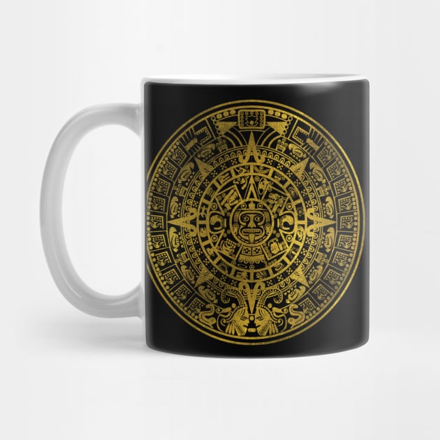 Gold  Aztec Inca Mayan Calendar by Nartissima